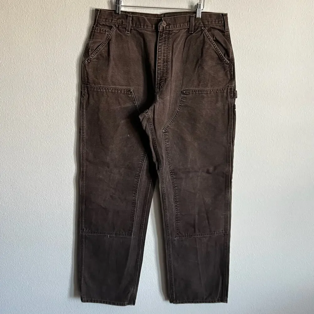 Carhartt B136 DKB brown double knee work wear carpenter pants